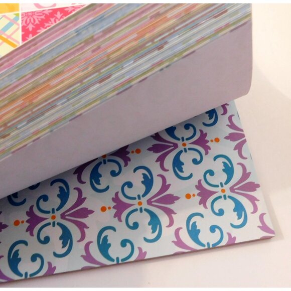 Scrapbook Paper Pack 12x12 Approx. 180 Pages Colorful Fleur de Lis Circles Lines - Picture 12 of 16